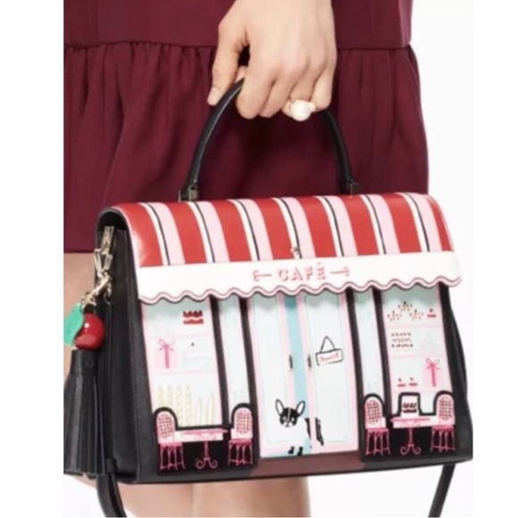 NWOT Rare Kate Spade Ma Cherrie Cafe Leather Satchel Bag - Picture 3 of 16